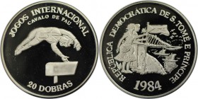 Weltmünzen und Medaillen, Saint thomas and prince islands. Internationale Spiele - Gymnast. 20 Dobras 1984, Kupfer-Nickel. KM X#M1. Stempelglanz