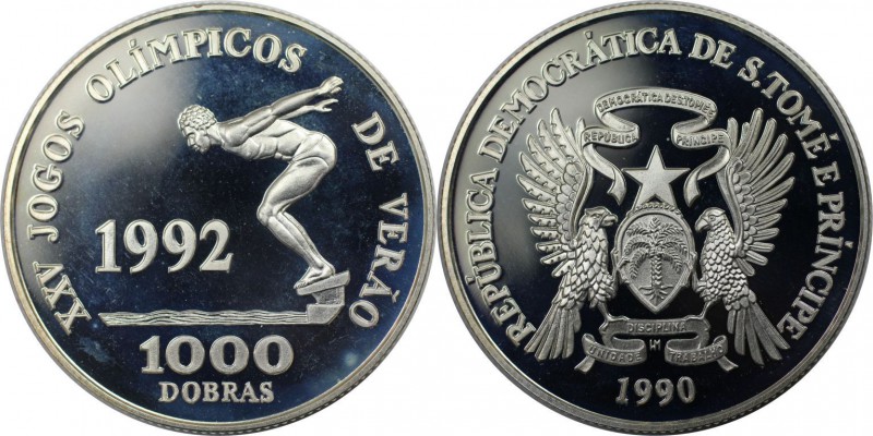 Weltmünzen und Medaillen, Saint thomas and prince islands. "XVI Olympischen Somm...