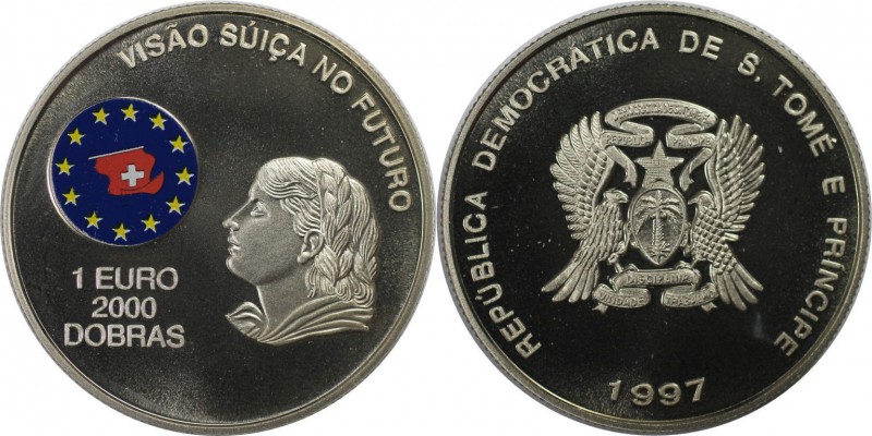 Weltmünzen und Medaillen, Saint thomas and prince islands. 2000 Dobras - 1 Euro ...