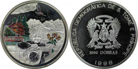 Weltmünzen und Medaillen, Saint thomas and prince islands. Heidiland. 1000 Dobras 1998, Silber. 0.74 OZ. KM 93. Polierte Platte