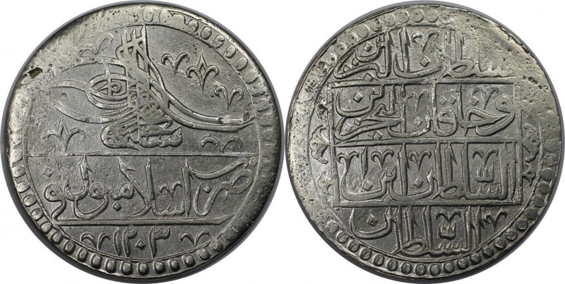 Weltmünzen und Medaillen, Türkei / Turkey. Yuzluk AH 1203/1 (1789), Silber. 32.0...