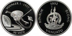 Weltmünzen und Medaillen, Vanuatu. Voyager I. 50 Vatu 1992, Silber. 0.94 OZ. KM 11. Polierte Platte