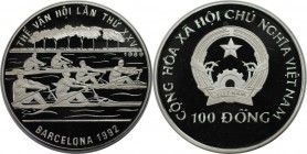 Weltmünzen und Medaillen, Vietnam. "XXV Olympischen Sommerspiele, Barcelona". 100 Dong 1989, Silber. 0,51 OZ. KM 31. Polierte Platte