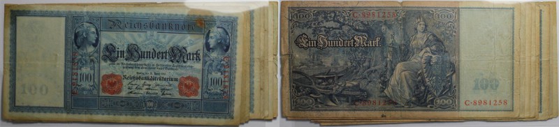Banknoten, Deutschland / Germany, Lots und Sammlungen. 9 x 100 Mark 1910. Lot vo...