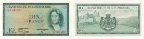 Banknoten, Luxemburg. 10 Francs (1954). Pick 48a. aUNC