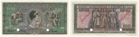 Banknoten, Luxemburg. 100 Francs 21.04.1956. "SPECIMEN" Pick 13s. UNC