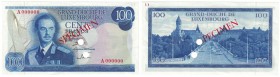 Banknoten, Luxemburg. 100 Francs (1970). Color Trial in Blue. Pick 56ct. UNC-