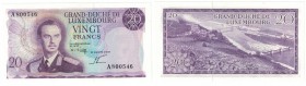 Banknoten, Luxemburg. 20 Francs (1982), Violet, Schneider-C44a. Pick unlisted. UNC