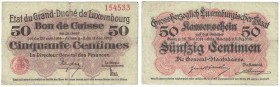 Banknoten, Luxemburg. 50 Centimes 28.11.1914 - 11.12.1918. Pick 26. F