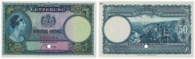 Banknoten, Luxemburg. 50 Frang (1944), Color Trial in Blue, Schneider-C33m, Pick 45ct. UNC