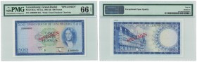 Banknoten, Luxemburg. 500 Francs ND (1961-63), Blue, "SPECIMEN" Pick 52As. PMG 66, Gem UNC