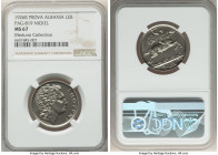 Zog I nickel Prova Lek 1926-R MS67 NGC, Rome mint, KM-Pr6, Pag-819 (R3). A handsome conditional and aesthetic outlier of this scarce Prova type boasti...