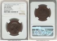 Italian Colony. Vittorio Emanuele III bronze Prova 4 Bese 1909-R UNC Details (Reverse Scratched) NGC, Rome mint, KM-Pr3, Pag-398 (R2), Gig-P4 (R2). De...