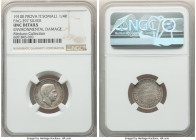 Italian Colony. Vittorio Emanuele III silver Prova 1/4 Rupia 1910-R UNC Details (Environmental Damage) NGC, Rome mint, KM-Pr6, Pag-397 (R2), Gig-P3 (R...