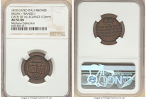 Lombardy-Venetia. Francis I bronze "Oath of Allegiance Lira" Medal 1815-Dated AU55 Brown NGC, Milano mint, Pag-513 (R). 22mm.FRANCISCUS AVSTR. IMP. HV...