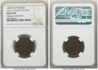 Vittorio Emanuele II bronze Test Planchet (5 Centesimi) 1860 MS62 Brown NGC, Milan mint, KM-Unl., Pag-61 (R3). Benefitting from a Mint State preservat...