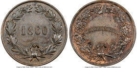 Vittorio Emanuele II bronze Test Planchet (5 Centesimi) 1860 MS61 Brown NGC, Milan mint, KM-Unl., Pag-61 (R3). A second charming representative from t...