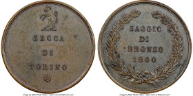 Vittorio Emanuele II bronze Test Planchet (5 Centesimi) 1860 MS62 Brown NGC, Turin mint, KM-Unl., Pag-79 (R3). Having developed a backlight of cobalt ...