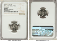 Vittorio Emanuele III nickel-steel Pattern 5 Centesimi 1919-R MS64 NGC, Rome mint, KM-Pn31, Pag-373 (R). 'A. Motti' under bust. Precisely struck and a...