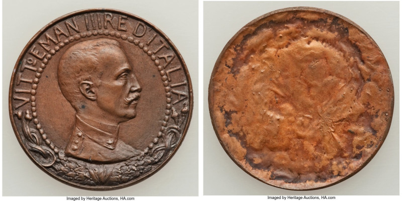 Vittorio Emanuele III copper Uniface Obverse Galano 10 Centesimi ND (1906) UNC, ...