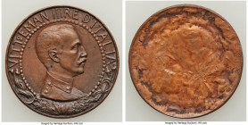 Vittorio Emanuele III copper Uniface Obverse Galano 10 Centesimi ND (1906) UNC, Milan mint (S. Johnson), KM-Unl., Pag-317. A fine experimental issue s...