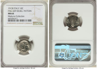 Vittorio Emanuele III nickel Pattern 10 Centesimi 1915-R MS64 NGC, Rome mint, KM-Pn13, Pag-329 (R2). Featuring the quite dramatic design with helmeted...