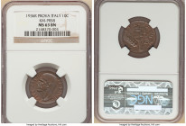 Vittorio Emanuele III bronze Prova 10 Centisimi 1936-R MS63 Brown NGC, Rome mint, KM-Pr58, Pag-352 (R3). Dated 'XIV', indicating the issuance occurred...