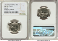 Vittorio Emmanuel III nickel Prova 50 Centesimi 1919-R MS64 NGC, Rome mint, KM-Pr23, Pag-277 (R2). PROVA in field. Reverse depicting four lions pullin...