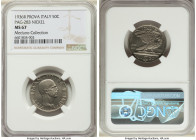 Vittorio Emanuele III nickel Prova 50 Centesimi 1936-R MS67 NGC, Rome mint, KM-Pr60, Pag-283 (R3). An extremely rare Prova featuring eagle standing on...