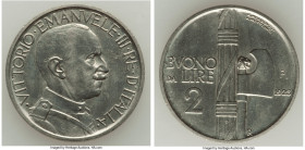 Vittorio Emanuele III nickel Prova 2 Lire 1923-R UNC, Rome mint, KM-Pr30, Pag-249 (R2). A minimally available type outside of this auction, yet seen h...