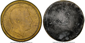 Vittorio Emanuele III gilt Uniface Reverse Galvano Prova 100 Lire 1906 MS62 NGC, Milan mint (S. Johnson), cf. KM-Pr4 (in gold), Pag-142 (R3). Benefitt...