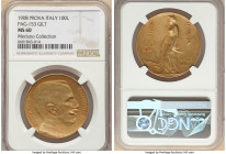 Vittorio Emanuele III gilt Prova 100 Lire 1908 MS60 NGC, Milan mint, cf. KM-Pr11 (in gold), Pag-153 (R3). Confidently Mint State and distinguished fro...