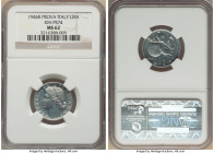 Republic Prova Lira 1946-R MS62 NGC, Rome mint, KM-Pr74, Pag-734 (R2). Featuring Ceres on obverse and an orange with foliage on reverse, 'PROVA' in fi...