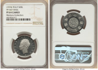 Republic steel Proof Prova 500 Lire ND (1974) PR64 Cameo NGC, PP-557. REPVBBLICA ITALIANA, turreted female head left, star on her forehead and ear of ...