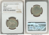 Italian Protectorate Prova Somalo AH 1369 (1950)-ROMA MS66 NGC, Rome mint, KM-Pr5, Pag-738 (R2). A well-preserved example of this highly collectible t...
