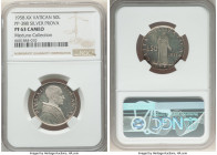 Pius XII silver Proof Prova 50 Lire 1958 PR63 Cameo NGC, Rome mint, KM-Pr37, PP-388. Mintage: 50. Despite the presence of grade-defining wisps to the ...