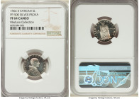 Paul VI silver Proof Prova 5 Lire 1964 PR64 Cameo NGC, Rome mint, KM-Pr90, PP-500. Mintage: 100. An advanced specimen from a series rarely seen outsid...