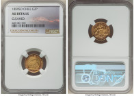 Republic gold 2 Pesos 1859-So AU Details (Cleaned) NGC, Santiago mint, KM132. Displaying well-defined motifs and a deep patina which indicates having ...