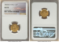 Republic gold 2 Pesos 1865-So AU55 NGC, Santiago mint, KM132. A conditionally challenging year presented here with minimal signs of handling to the st...