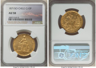 Republic gold 10 Pesos 1871-So AU58 NGC, Santiago mint, KM145. A lightly circulated piece retaining some of its original mint bloom and only topped by...
