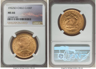 Republic gold 100 Pesos 1952-So MS66 NGC, Santiago mint, KM175. A radiating Gem displaying a subtle tone and the finest grade recorded by NGC. From th...