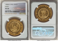 Republic gold Onza 1980-So MS68 NGC, Santiago mint, KM-X2. Mintage: 1,730. A near-flawless piece bearing the finest grade awarded by NGC. From the "Co...