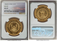 Republic gold Onza 1982-So MS69 NGC, Santiago mint, KM-X2. The sole finest piece graded by NGC. From the "Colección Val y Mexía" of Chilean Coins, Par...