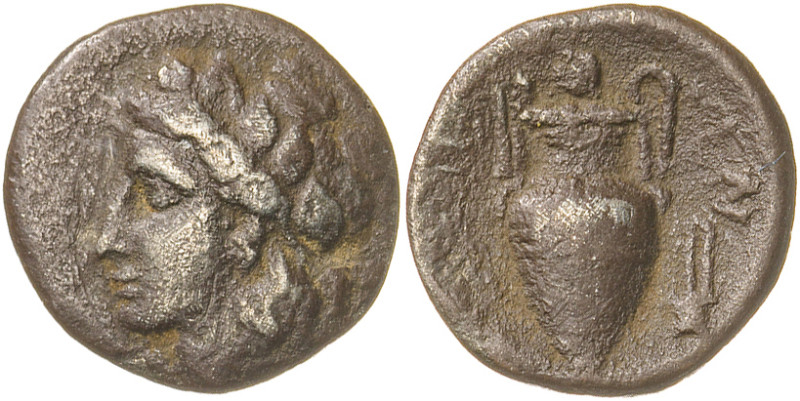 (370-352 a.C.). Málide. Lamia. Óbolo. (S. 2098) (CNG. IV, 122). 0,72 g. MBC-.