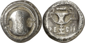(425-375 a.C.). Beocia. Tebas. Hemidracma. (S. 2385) (CNG. IV, 1348). 2,43 g. MBC-.