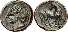 (221-210 a.C.). Zeugitana. Cartago. AE 20. (S. 6512 sim). 5,80 g. EBC-.