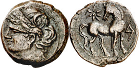 (221-210 a.C.). Zeugitana. Cartago. AE 21. (S. 6513 sim). 6,50 g. MBC+.