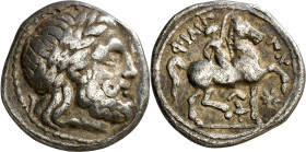Imperio Macedonio. Casandro (317-297 a.C.). Anfípolis. Tetradracma. (S. 6684 var, de Filipo II) (CNG. III, 988). 14,13 g. MBC.