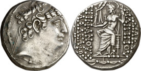Imperio Seléucida. Filipo I, Filadelfos (95-75 a.C.). Antioquía ad Orontem. Tetradracma. (S. 7196 var) (CNG. IX, 1319). 15,84 g. MBC+.
