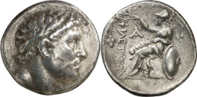Reino de Pérgamo. Attalos I, Soter (241-197 a.C.). Tetradracma. (S. 7221). Hoja en reverso. 16,52 g. MBC.